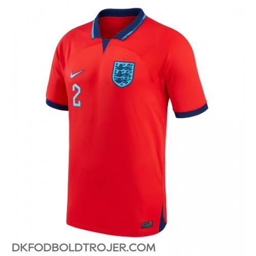 Billige England Kyle Walker #2 Udebane Fodboldtrøjer VM 2022 Kortærmet